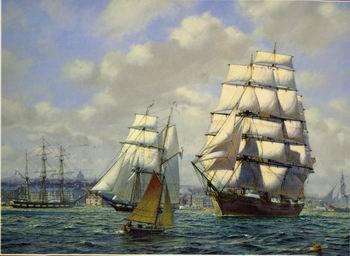 unknow artist Seascape, boats, ships and warships. 54 China oil painting art